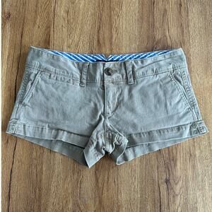 American Eagle Vtg Mini Khaki Shorts Size 0